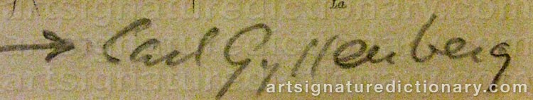 Authentic signature by Carl GYLLENBERG on  artwork