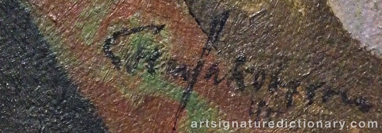 Authentic signature by Sven JAKOBSSON on Painting/Watercolour artwork