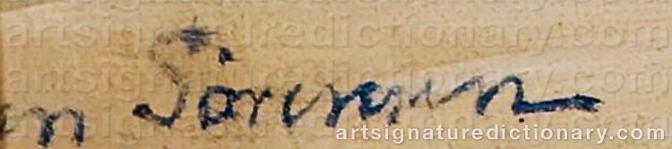 Authentic signature by Jørgen SØRENSEN on Painting/Watercolour artwork