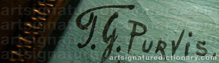 Authentic signature by Thomas G. PURVIS on Painting/Watercolour artwork
