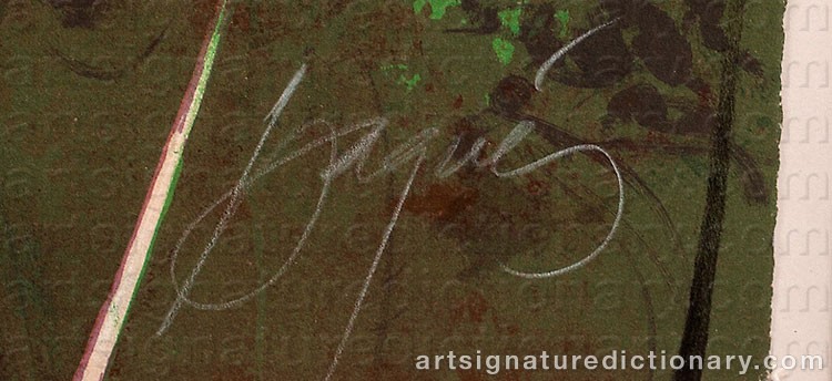 Authentic signature by Josep BAQUES on artwork