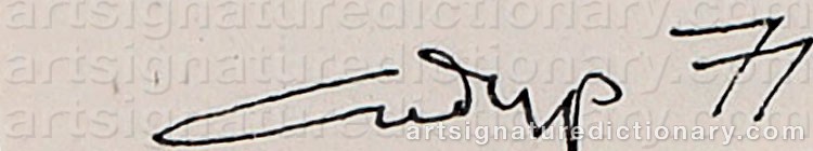 Authentic signature by Vadim Abramovich SIDUR on  artwork