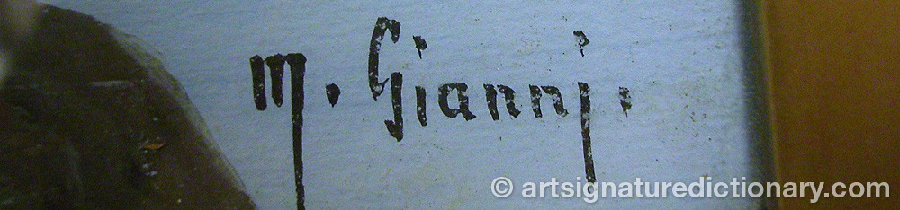Authentic signature by M. GIANNI on  artwork