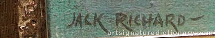 Authentic signature by Jack RICHARD on Painting/Watercolour artwork