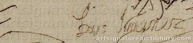 Authentic signature by Luis JIMENEZ Y ARANDA on Drawing/Graphic/Print artwork