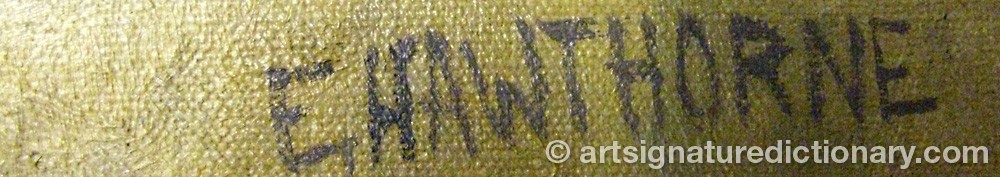Authentic signature by E. HAWTHORNE on  artwork