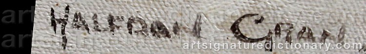 Authentic signature by Halfdan GRAN on artwork