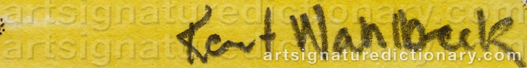 Authentic signature by Kent WAHLBECK on  artwork
