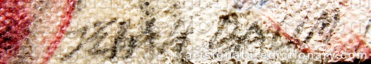 Authentic signature by Jebah BAUM on artwork