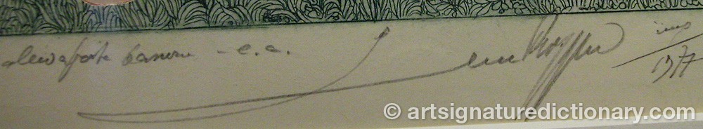 Authentic signature by Leszek ROZGA on  artwork