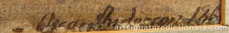 Authentic signature by Oskar Leonhard ANDERSON on Painting/Watercolour artwork