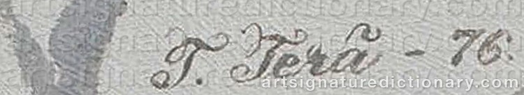 Authentic signature by Teppo TERÄ on Painting/Watercolour artwork