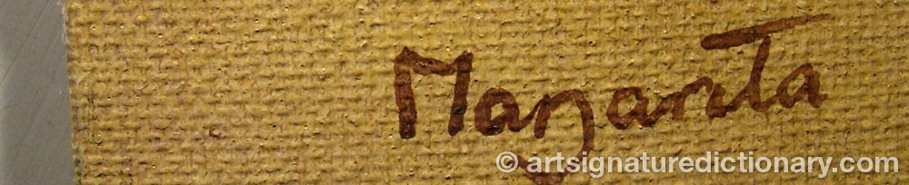 Authentic signature by Margarita HESSLER-LÖFGREN on artwork
