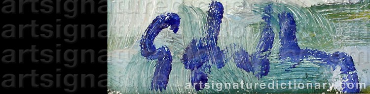 Authentic signature by Göte Vilhelm LUNDBERG on  artwork