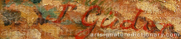 Authentic signature by Friedrich GÜDER on  artwork