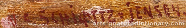Authentic signature by Niels Frederik SCHIOTTZ-JENSEN on artwork