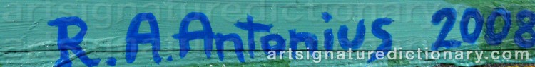 Authentic signature by Richard A ANTONIUS on  artwork