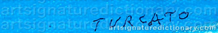 Authentic signature by Giulio TURCATO on artwork