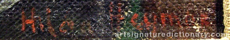 Authentic signature by Hilda HEYMAN on artwork