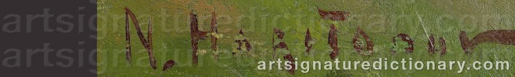 Authentic signature by Nikolai Vassilievich KHARITONOV on  artwork