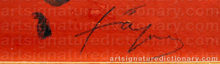 Forged signature of Antoni TAPIES