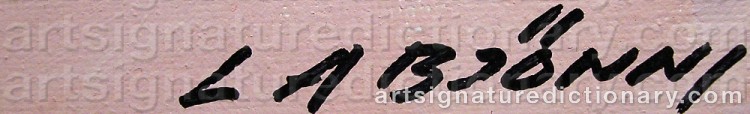 Authentic signature by Lars ‘L A Bjönni’ ANDERSSON on artwork
