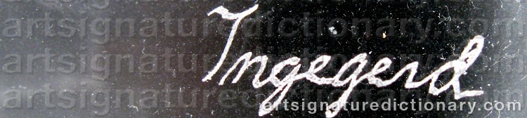 Authentic signature by Ingegerd RÅMAN on  artwork