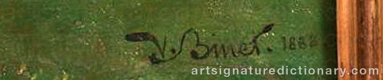 Authentic signature by Victor Jean Baptiste BINET on  artwork
