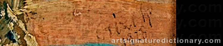 Authentic signature by Emil RIZEK on artwork