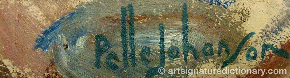 Authentic signature by Per ‘Pelle’ JOHANSSON on  artwork