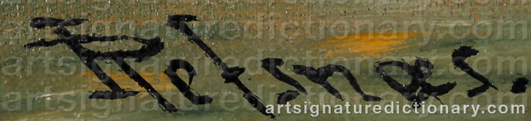 Authentic signature by Isak REFSNÆS on  artwork