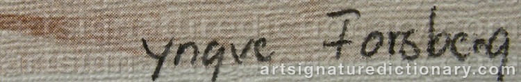 Authentic signature by Yngve FORSBERG on  artwork