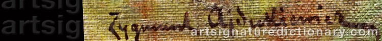 Authentic signature by Zygmunt AJDUKIEWICZ on  artwork