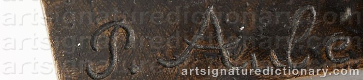 Authentic signature by Jean Paul AUBÉ on  artwork