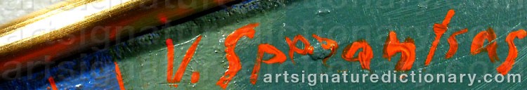 Authentic signature by Vassilis SPERANTZAS on  artwork