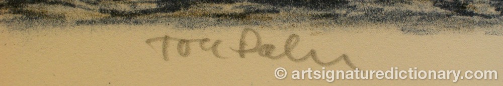 Authentic signature by Tore PALM on Drawing/Graphic/Print artwork