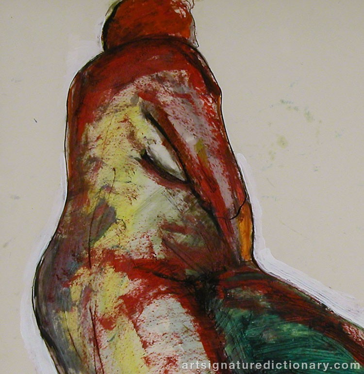 Close-up details showing Egon SCHIELE signature forgery characteristics