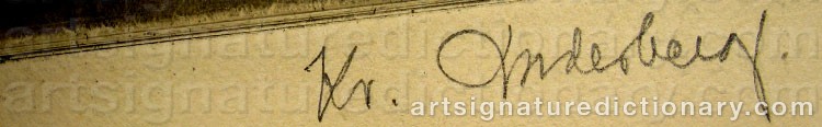 Authentic signature by Kristian ANDERBERG on artwork