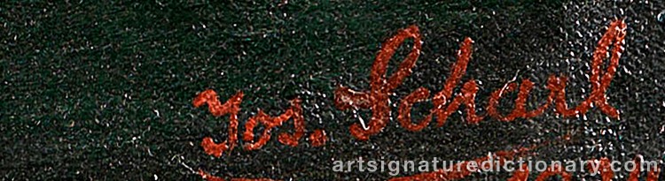 Authentic signature by Josef SCHARL on  artwork