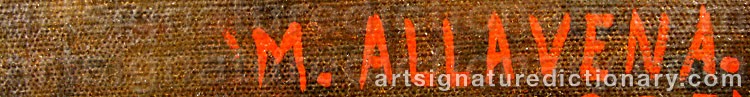 Authentic signature by Michele ALLAVENA on  artwork