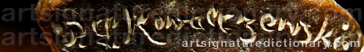 Authentic signature by Paul Ludwig KOWALCZEWSKI on Sculpture artwork
