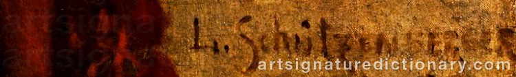 Authentic signature by Louis Frédéric SCHÜTZENBERGER on  artwork