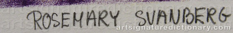 Authentic signature by Rosemary SVANBERG on  artwork