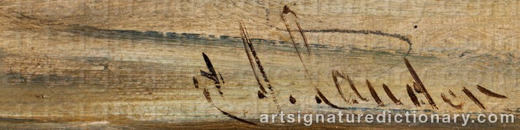 Authentic signature by Charles James LAUDER on  artwork