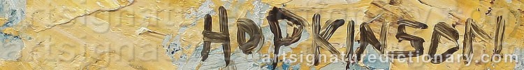 Authentic signature by John HOPKINSON on  artwork