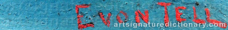 Authentic signature by E Von TELL on  artwork