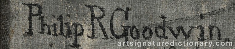 Authentic signature by Philip Russell GOODWIN on Painting/Watercolour artwork