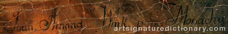 Authentic signature by Johann Amandus WINK on artwork
