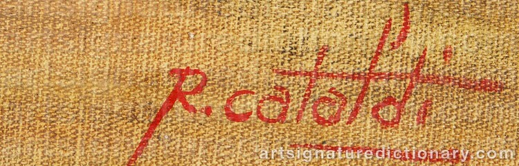 Authentic signature by Renato CATALDI on  artwork