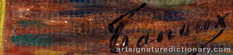 Authentic signature by Adrien Henri TANOUX on  artwork